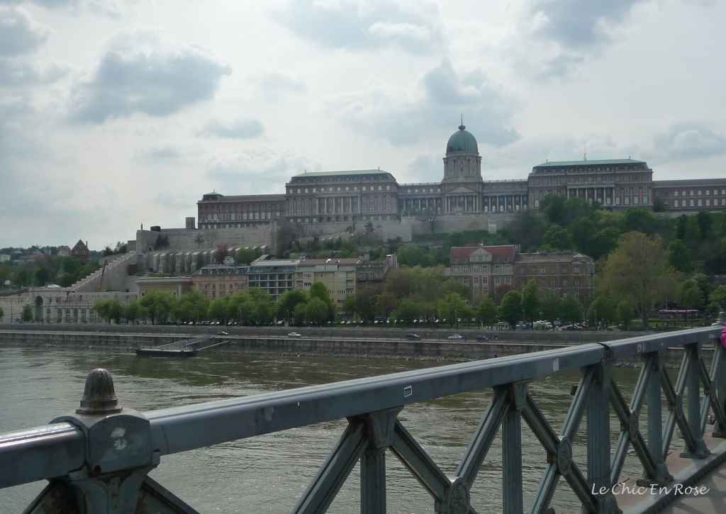 Buda Castle Hill area viewed from the Chain Bridge crossing the River Danube