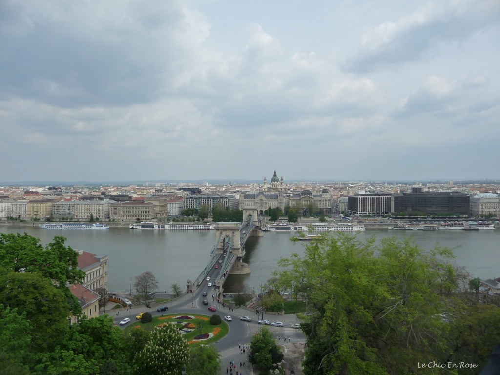 View across the Danube and The Chain Bridge back towards Pest from Buda Castle Lookout
