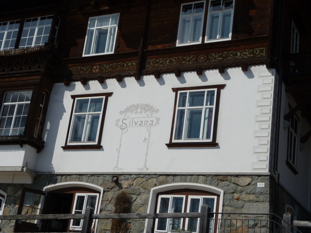 Typical house of the Upper Engadin Valley Switzerland 
