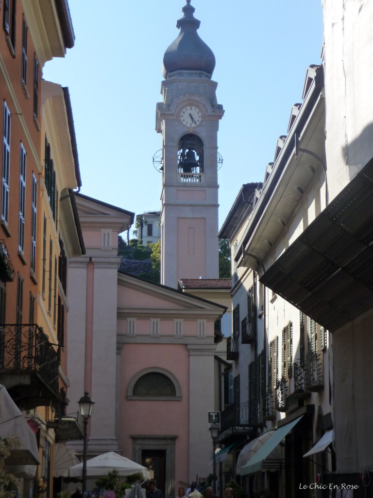 Main street Menaggio with the church at the end