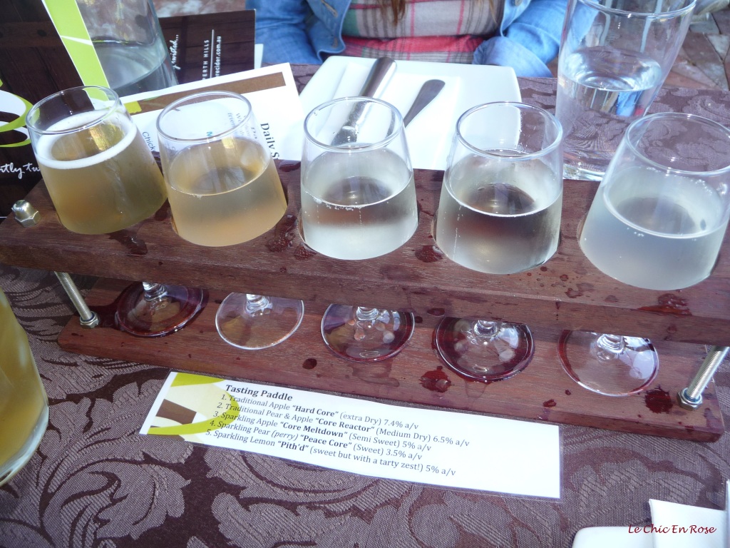 Cider Tasting Paddle at the Core Cider House Pickering Brook