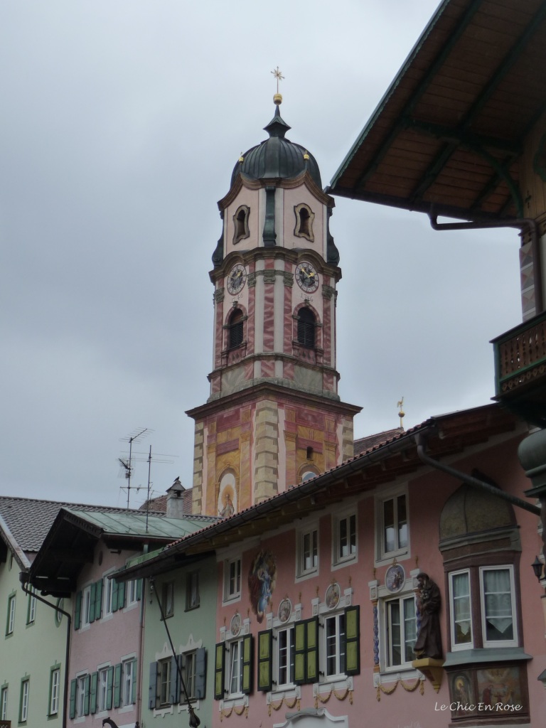 Parish Church of St Peter and Paul Mittenwald with its beautiful Baroque steeple