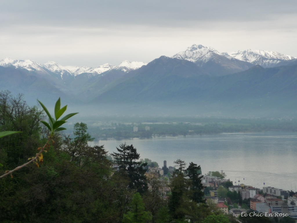 View across Lake Maggiore and towards the Alps from the Madonna del Sasso Lookout point