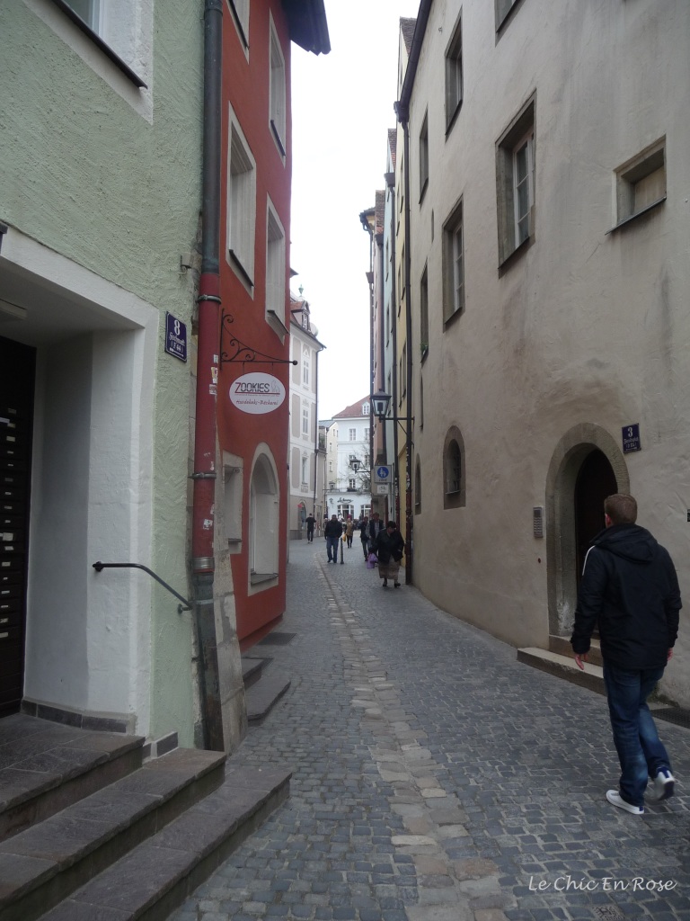 One of the many little streets and passageways in the Altstadt of Regensburg