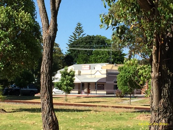 Old buildings alongside the railway line